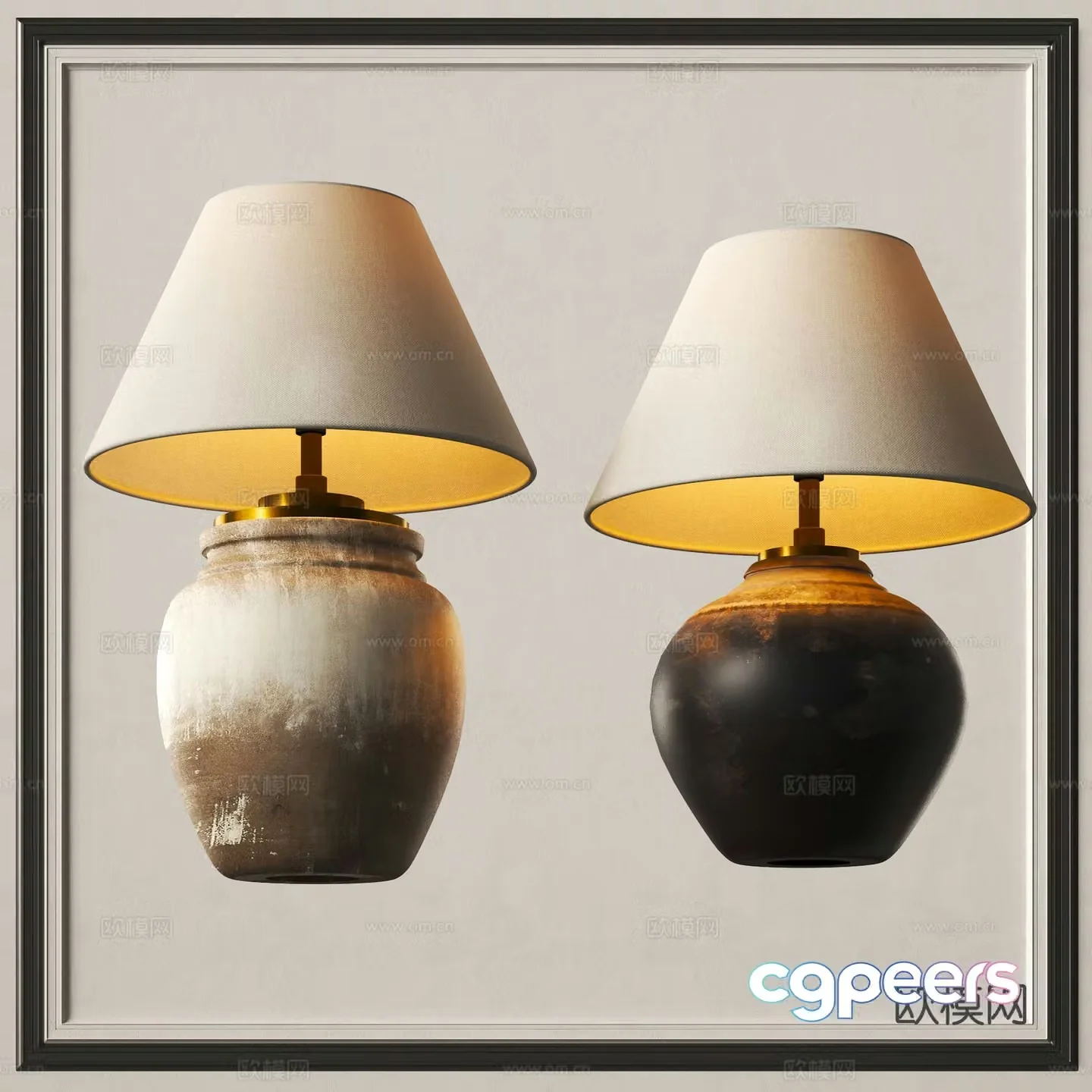 Wabi Sabi desk lamp retro desk lamp 3d model