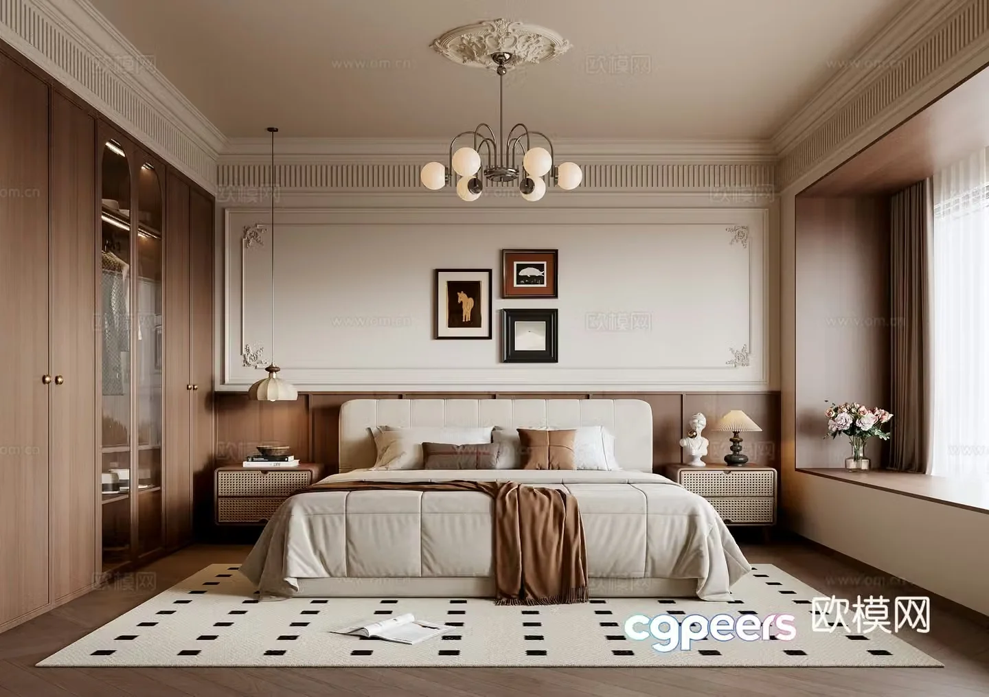 Middle-aged bedroom 3d model