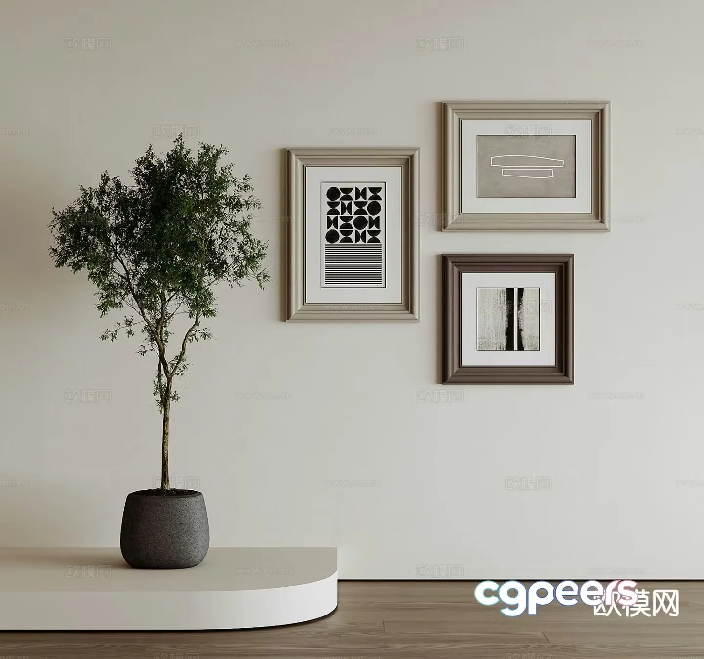 Modern hanging painting decorative painting 3d model
