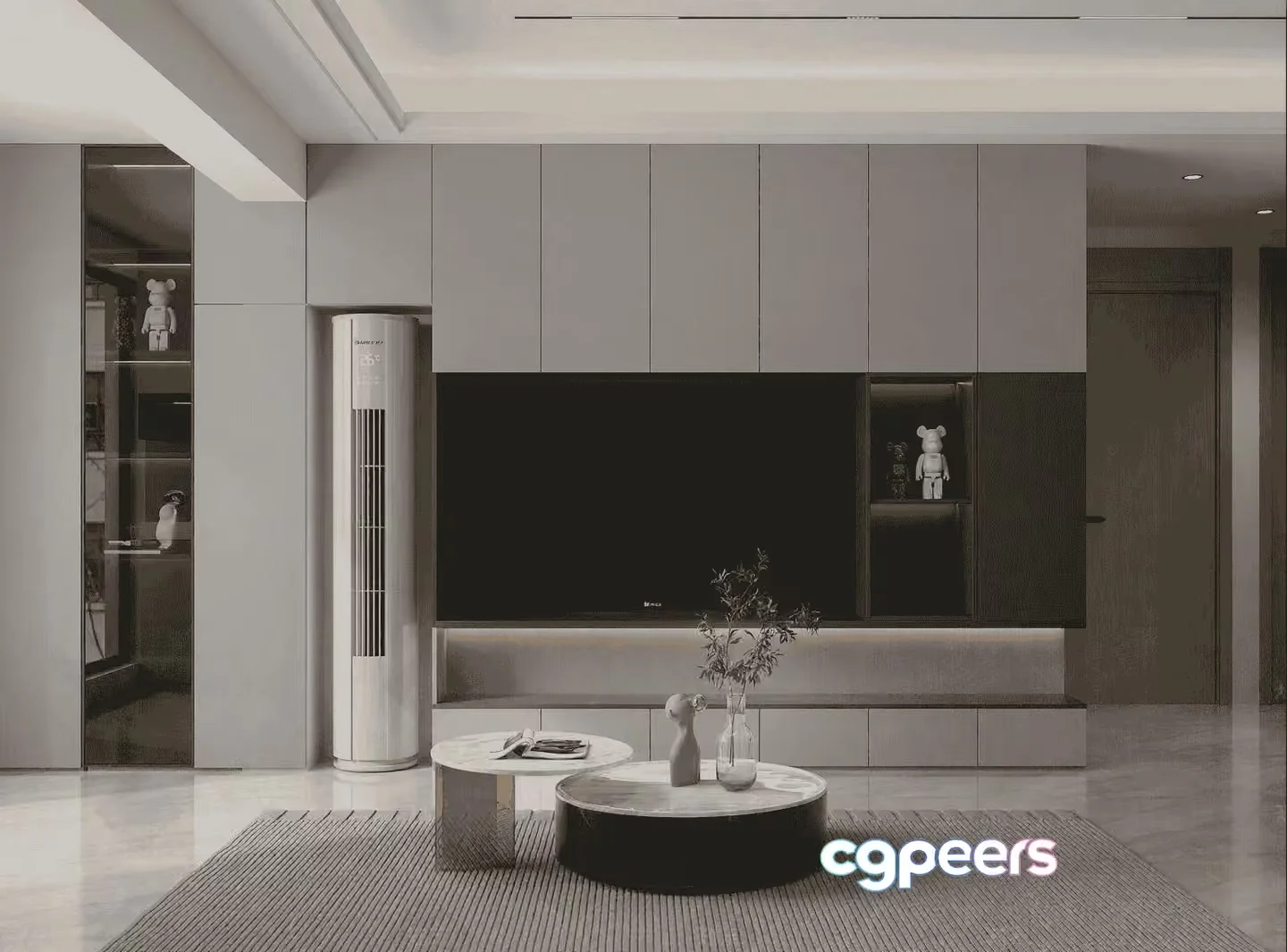 Modern Living Room 3D Model – 13352 – VRAY Render