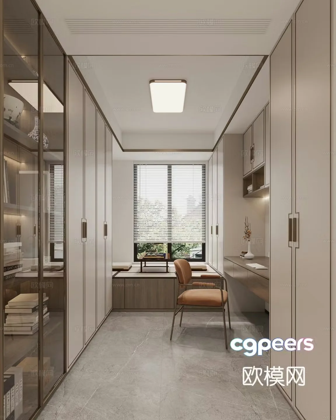 New Chinese style study room 3D model