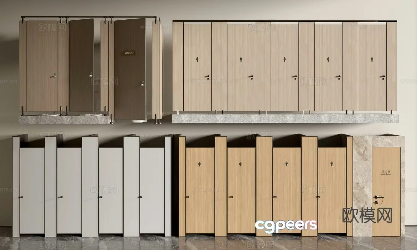 bathroom door toilet cubicle toilet partition 3d model