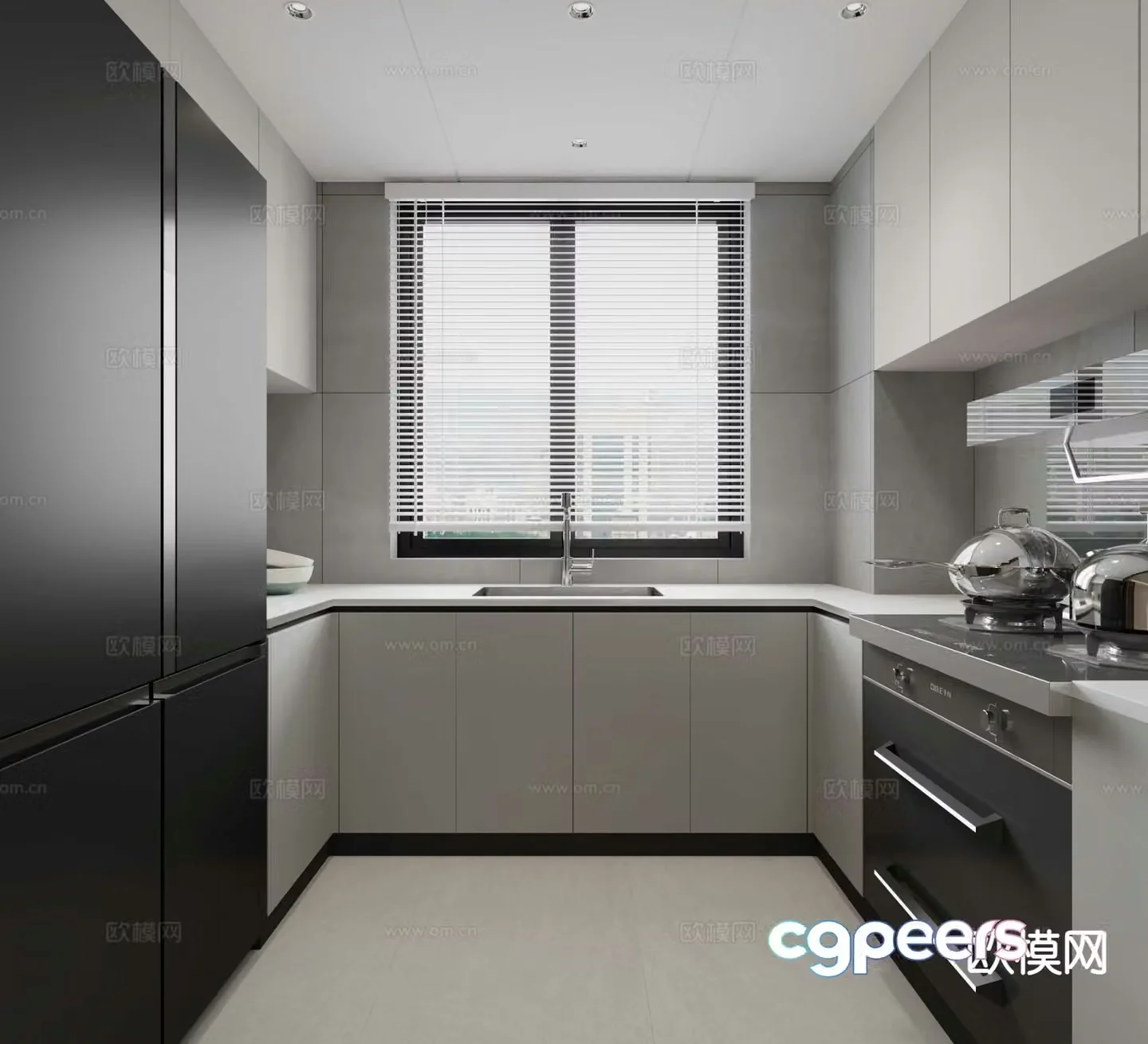 modern kitchen cabinet 3d model