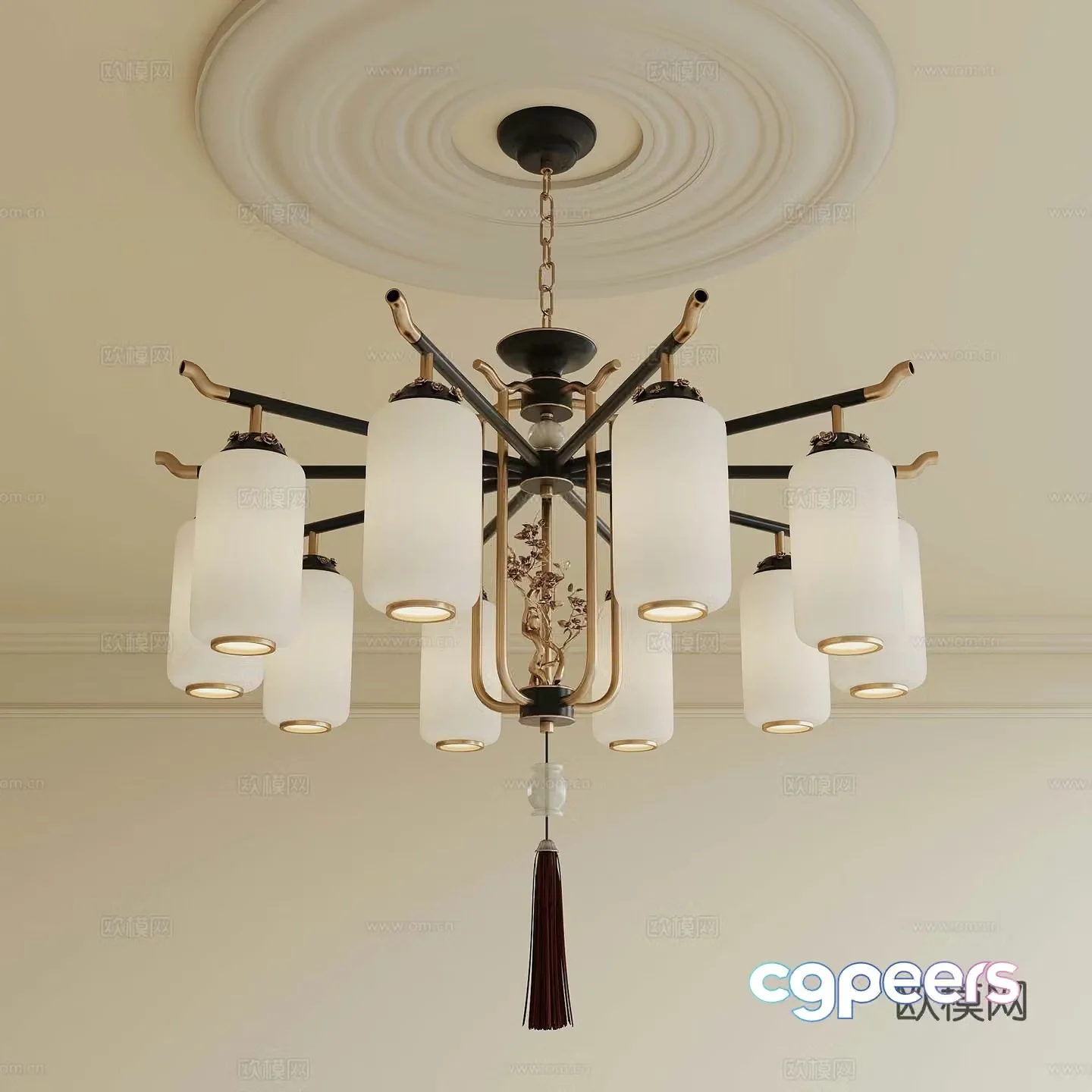 New Chinese chandelier 3D model