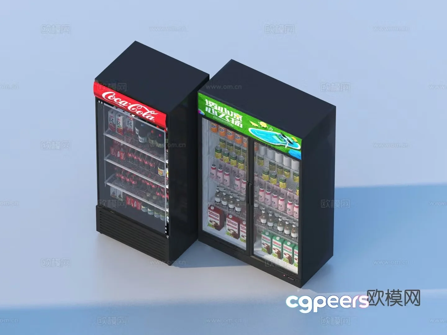 Freezer Refrigerator Beverage Cabinet 3d model