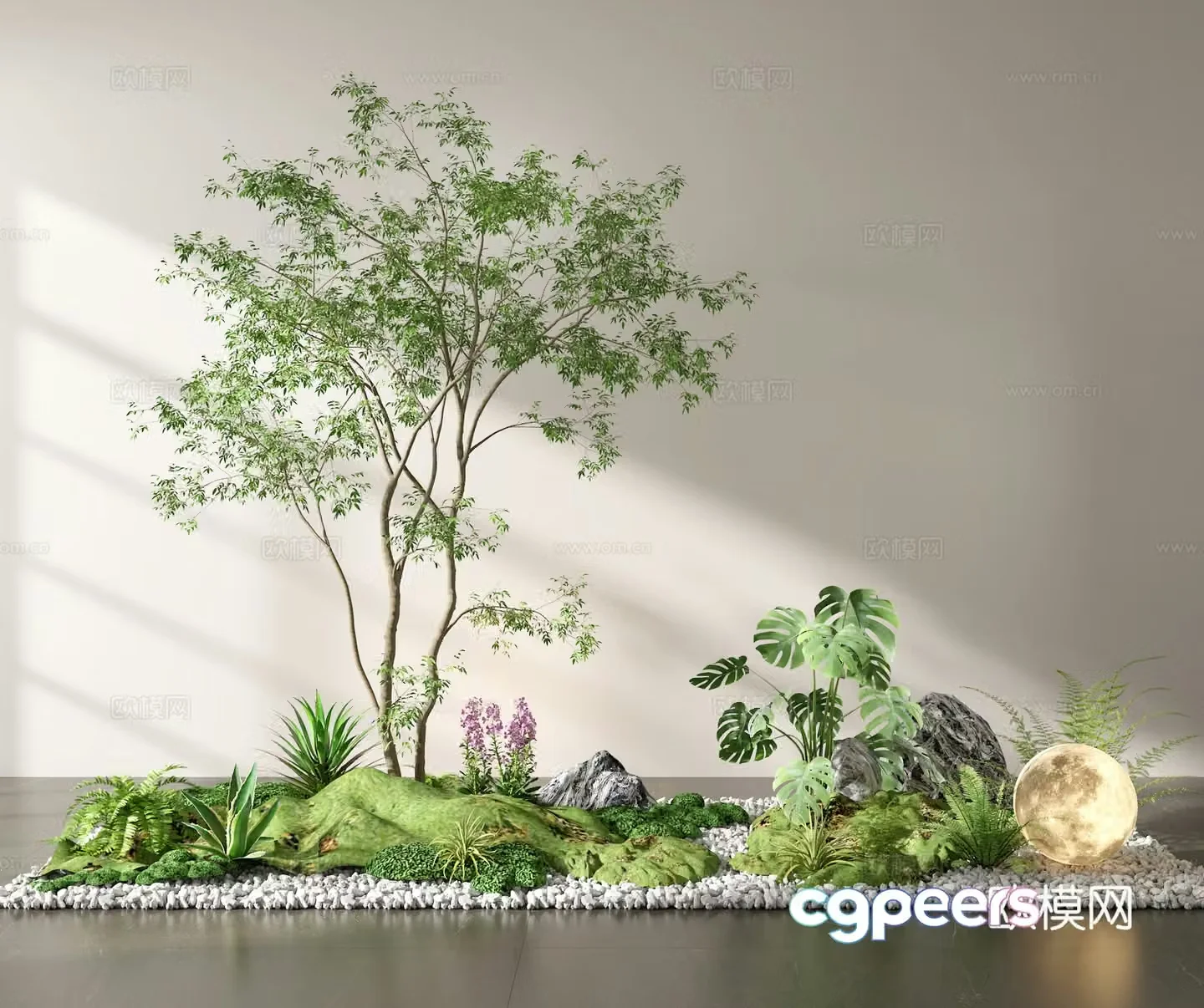 Green plants Pot plants Plant landscaping Indoor landscaping Plant pile 3D model