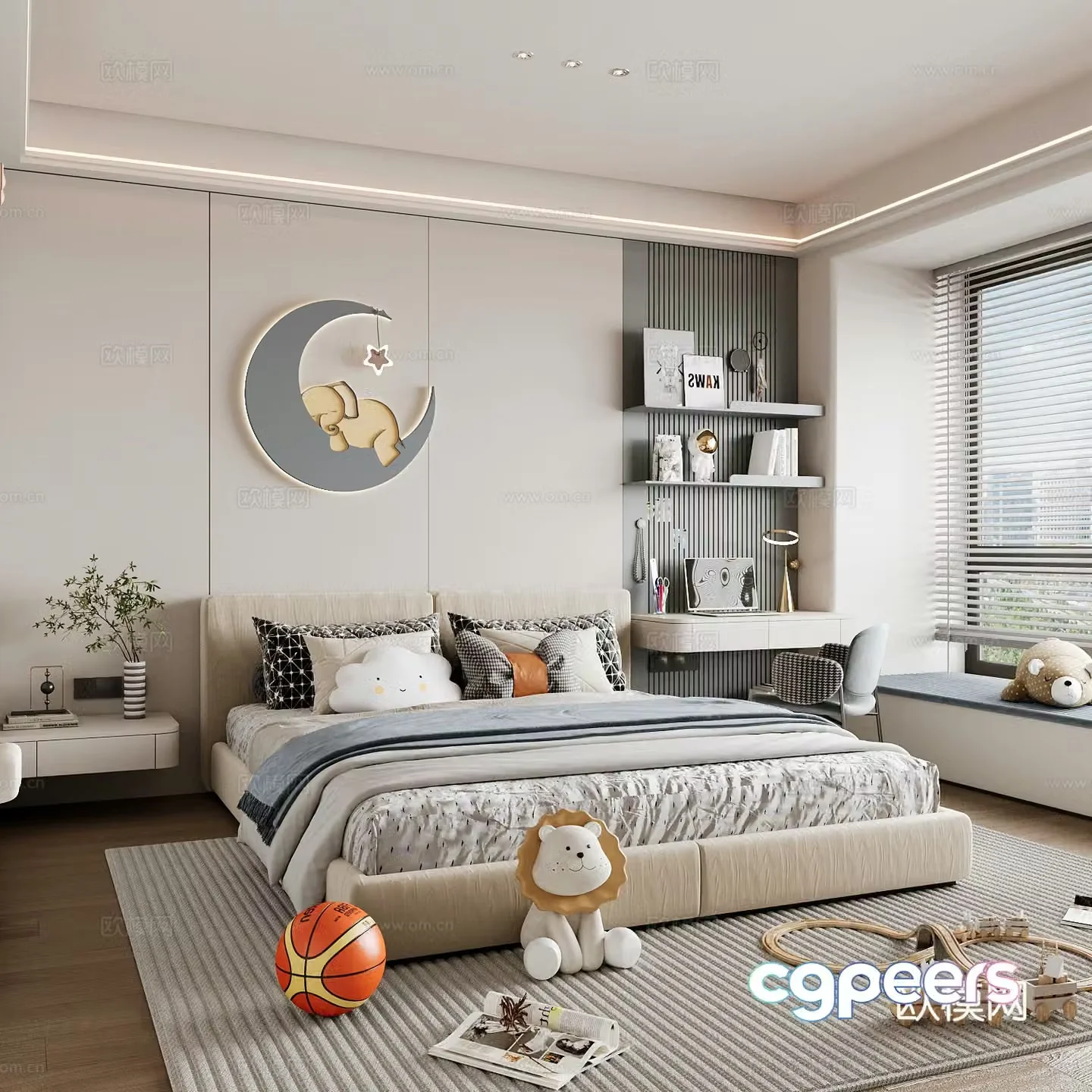 Modern children’s room boy’s room 3d model