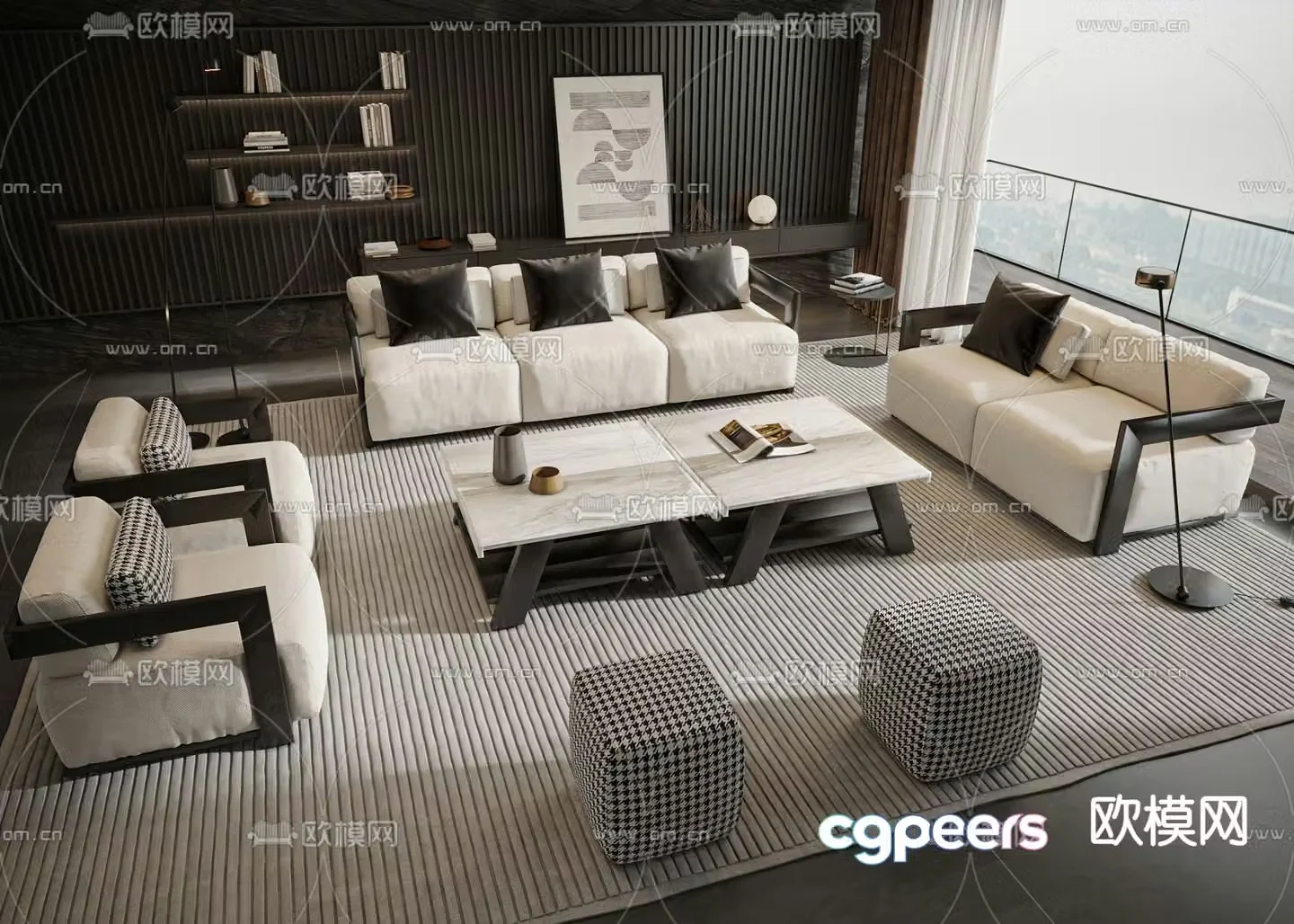 Meridiani modular sofa 3d model