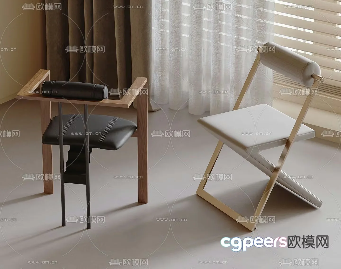 Modern chair single chair dining chair 3d model