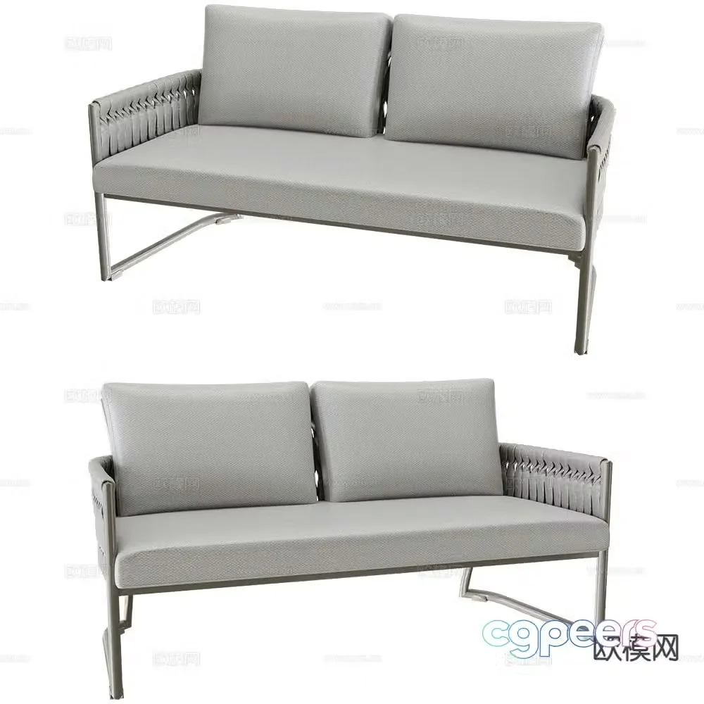 Sifas modern fabric sofa double sofa 3d model