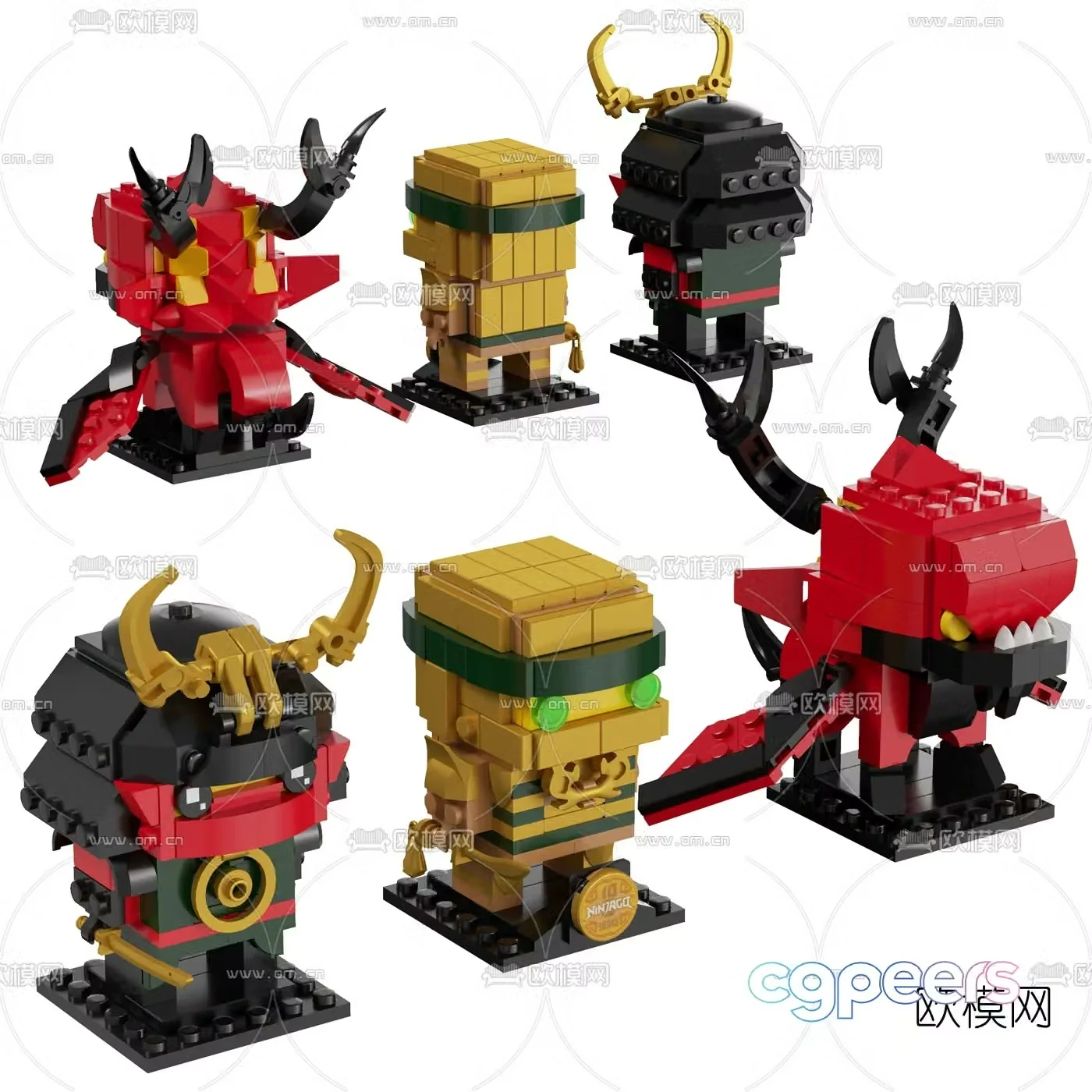 Modern building blocks Ninjago toy 3d model