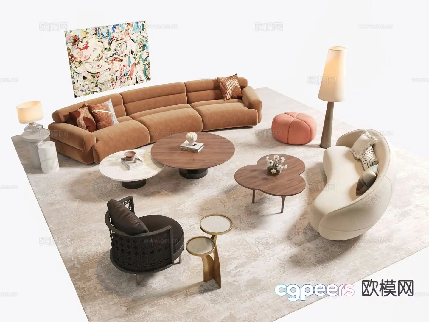 Modern sectional sofa 3d model