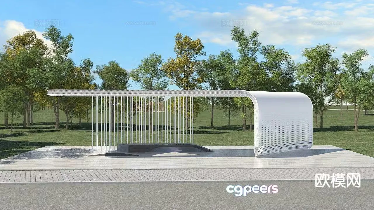 Modern gallery frame landscape gallery 3d model