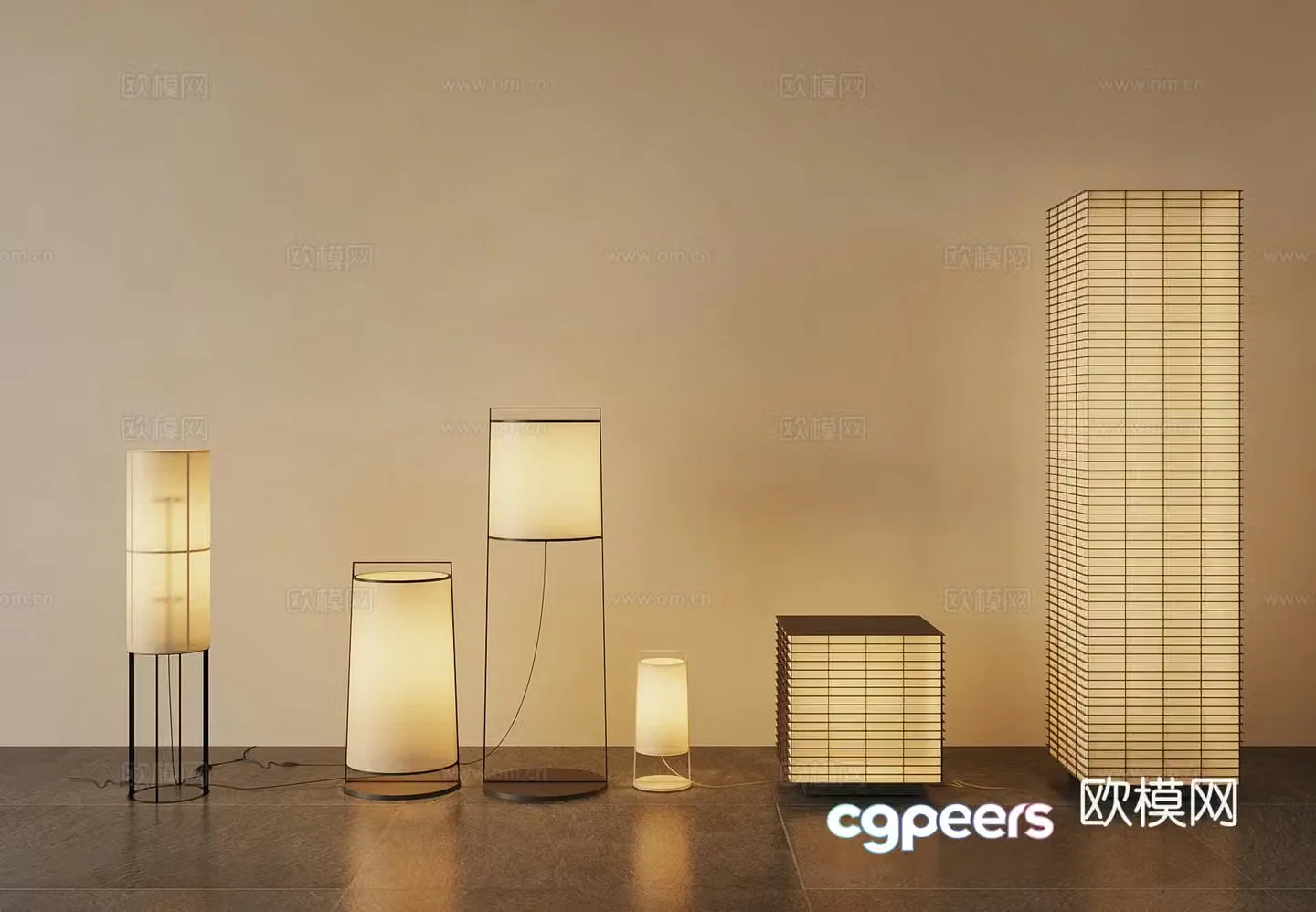 New Chinese style floor lamp modern floor lamp 3D model