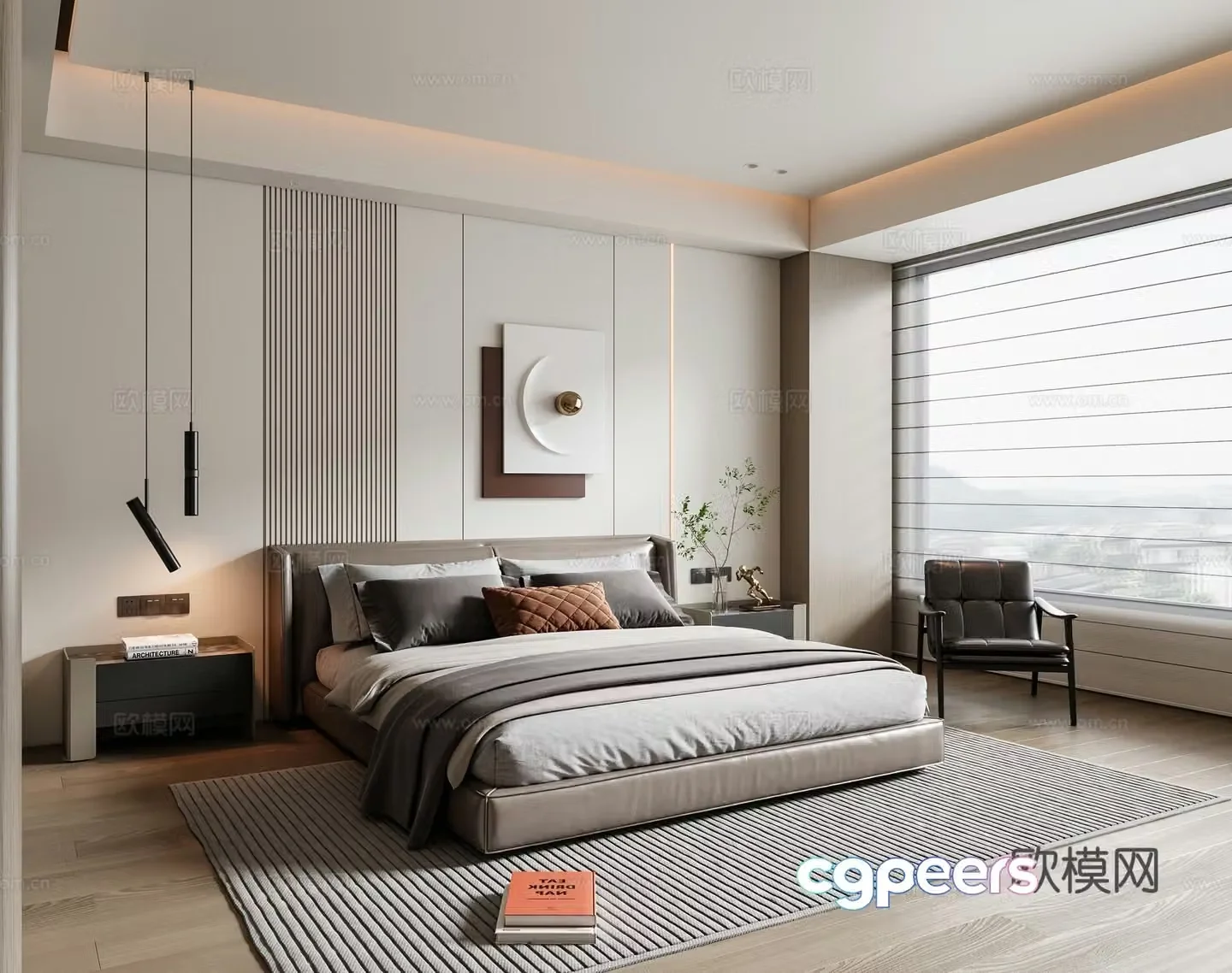 Modern bedroom master bedroom 3d model