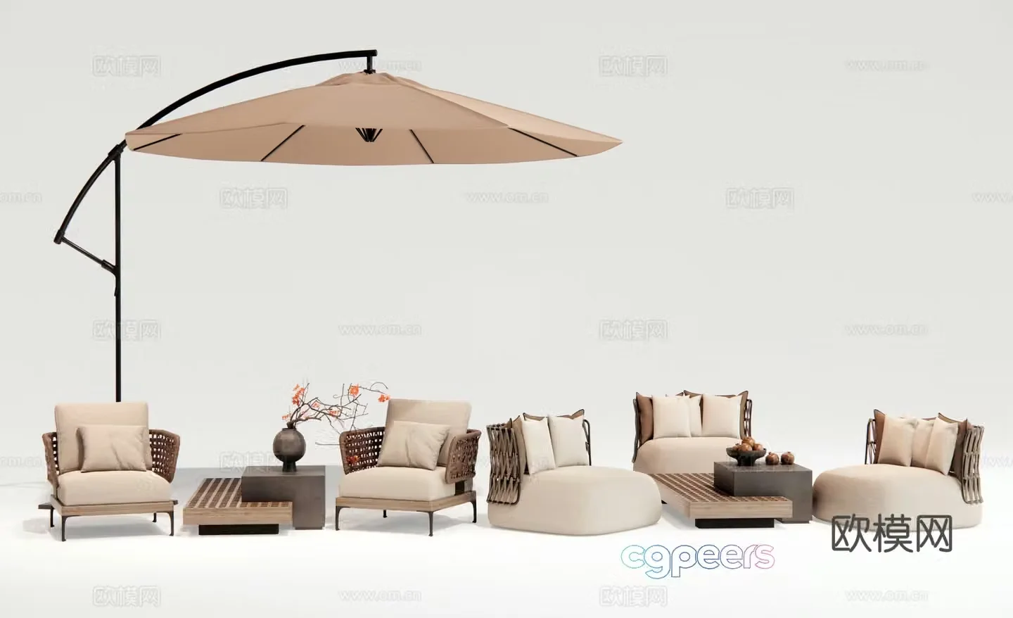 Modern outdoor table and chairs Outdoor chairs 3d model