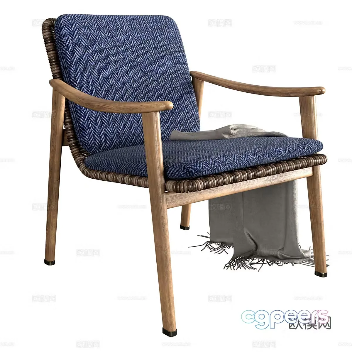 New Chinese style leisure chair armchair 3d model