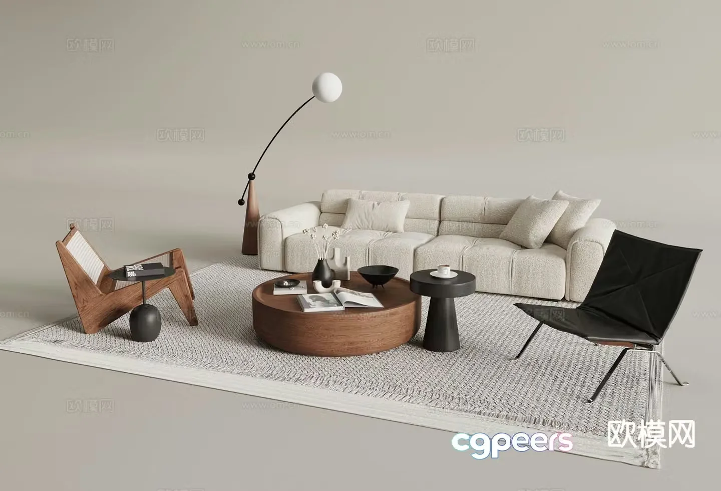 Medieval style modular sofa 3D model