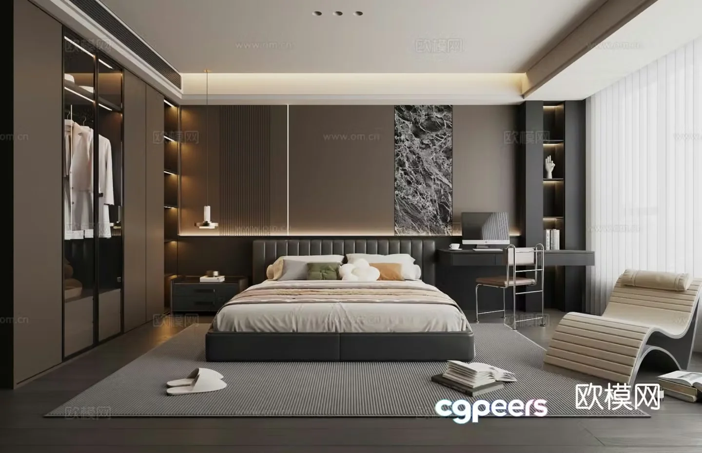 Italian style bedroom master bedroom 3d model