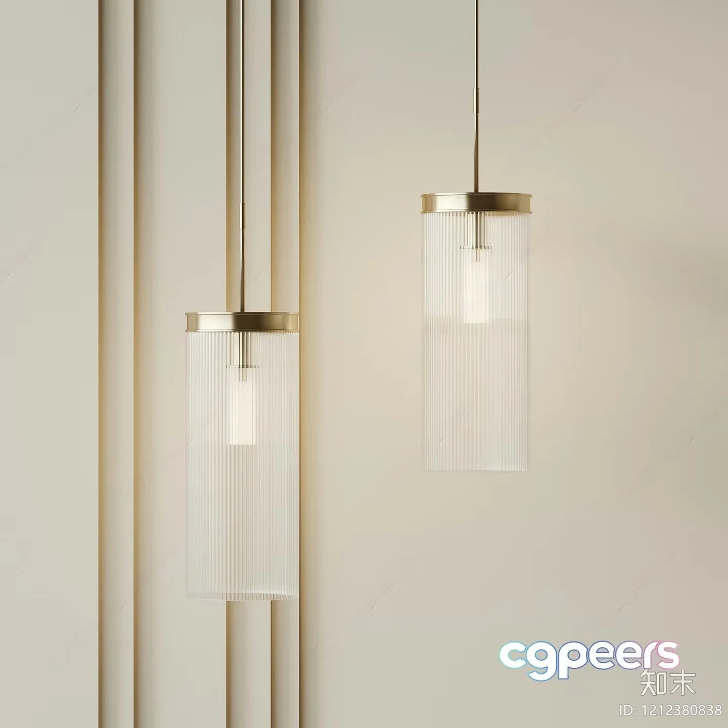 Gold Light Fixture 3D Model – 15103 – VRAY Render