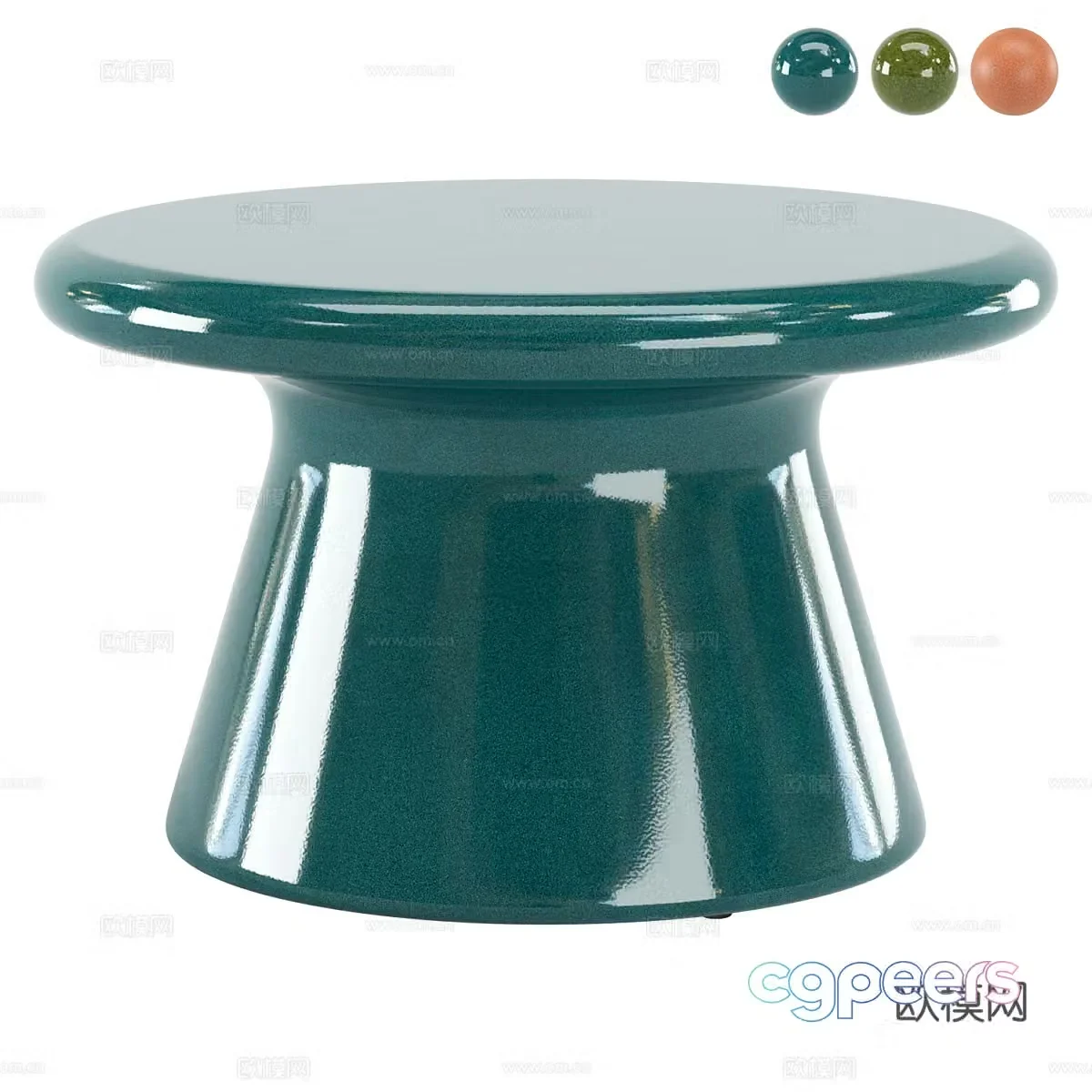 Round table and side table 3D model