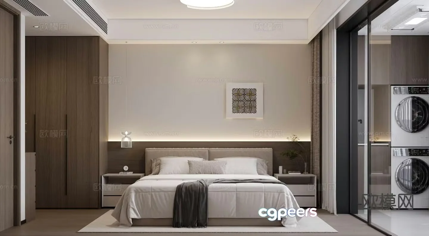 Modern bedroom master bedroom 3d model