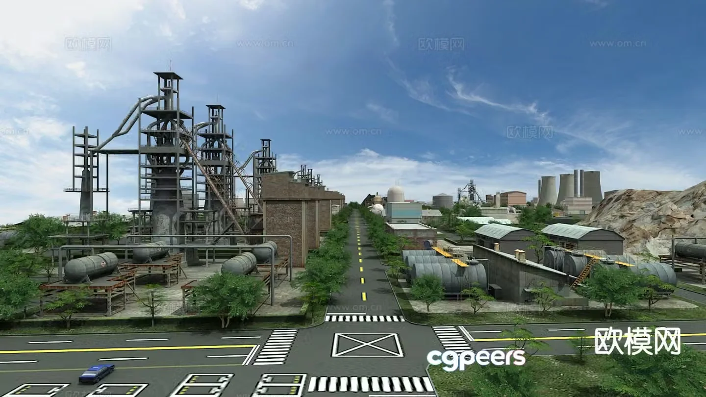 Modern factory appearance 3D model