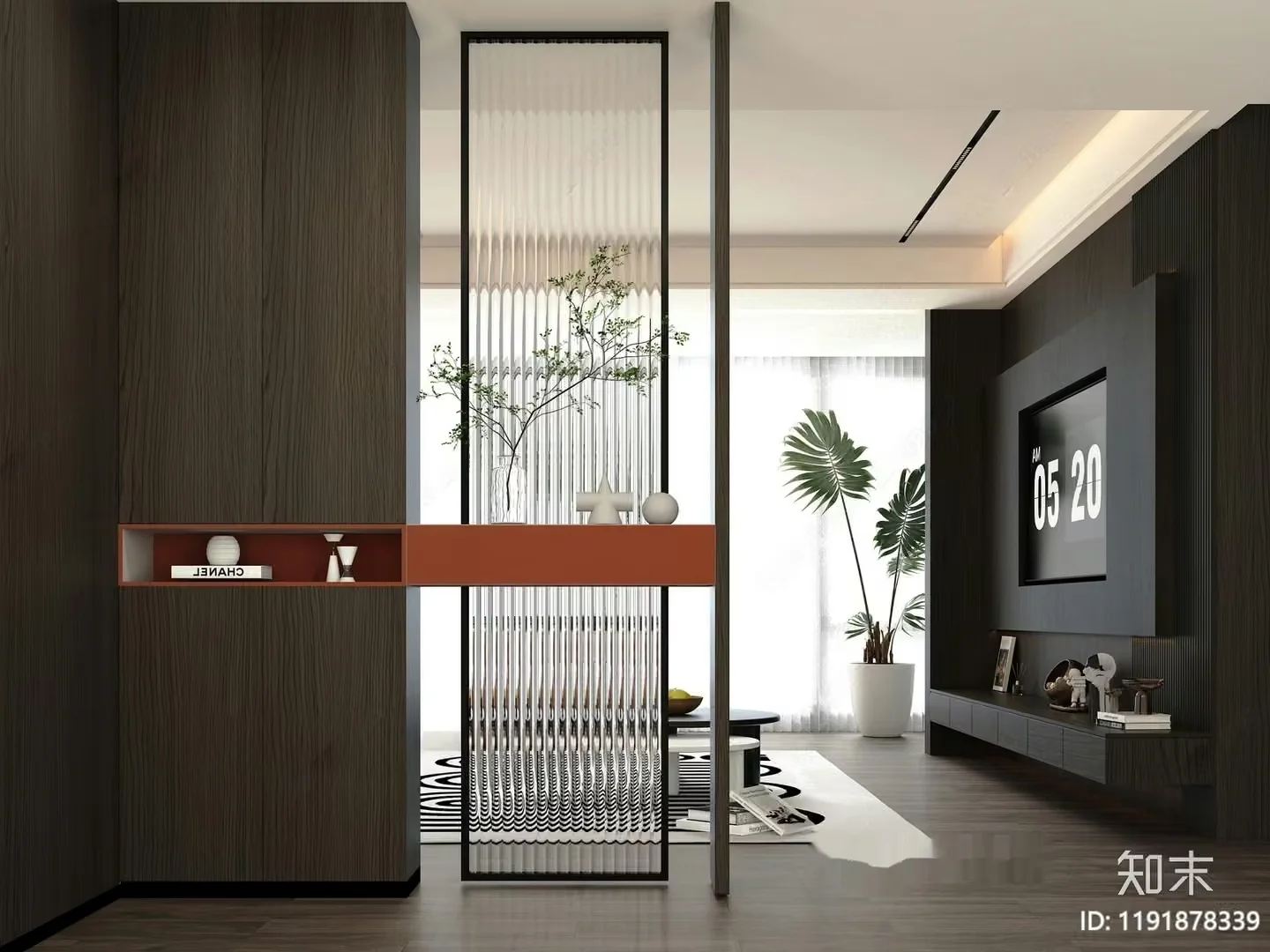 Modern Living Room 3D Model – 3409 – VRAY Render