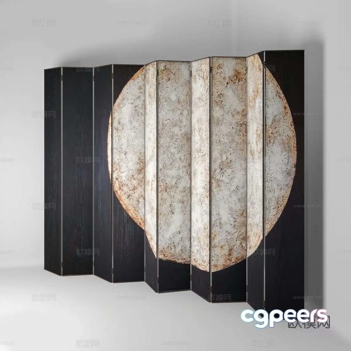 New Chinese style screen folding screen 3d model
