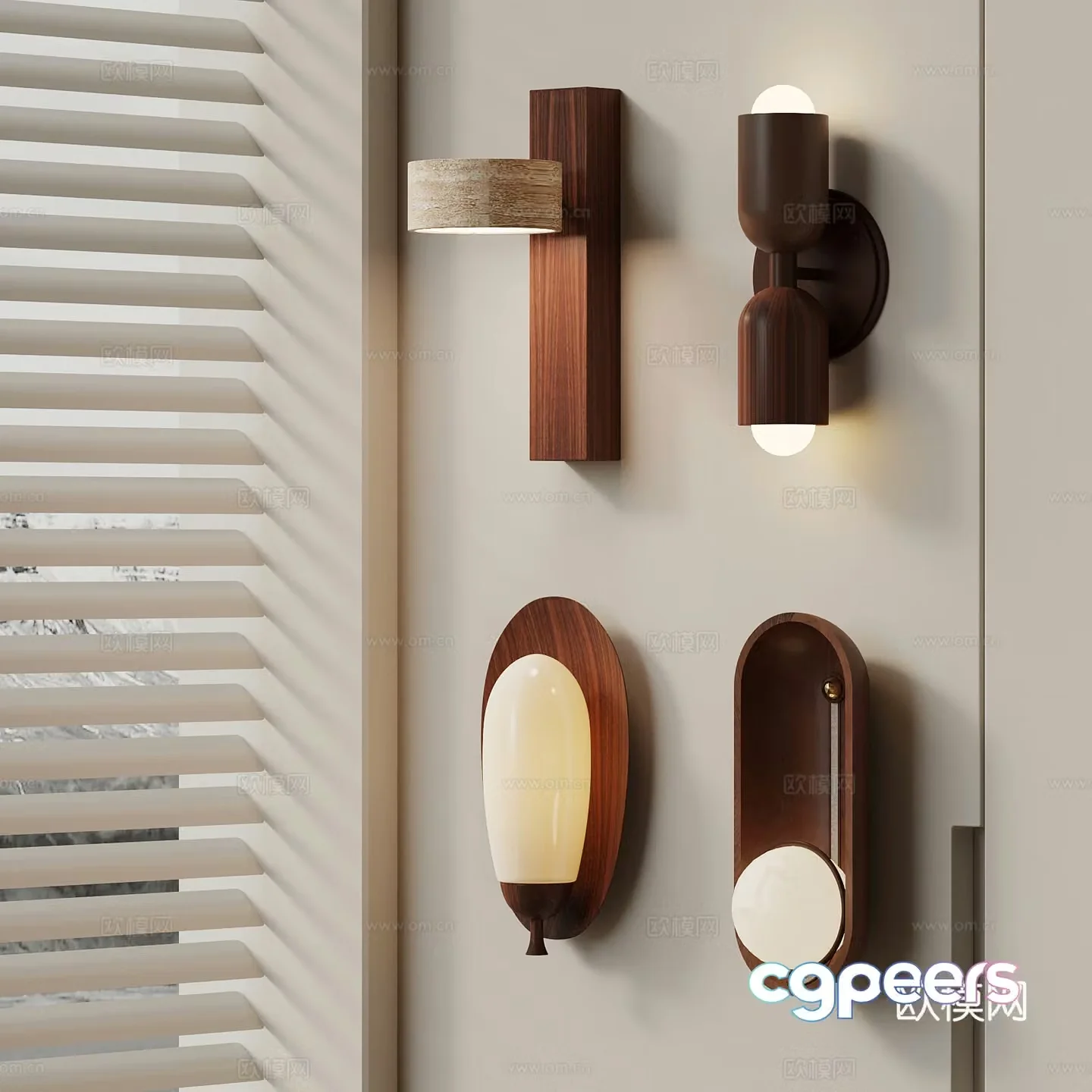 Middle-aged style wall lamp creative wall lamp 3d model