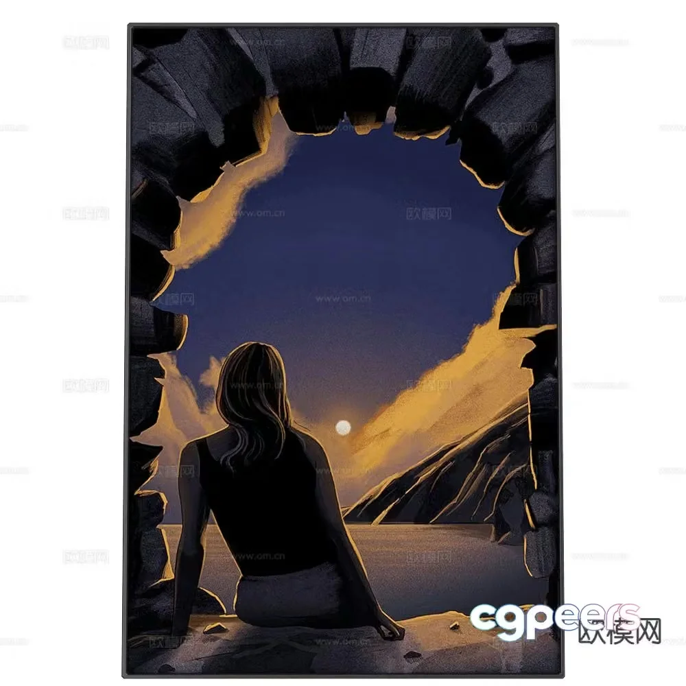 NC Design hanging painting decorative painting character hanging painting 3d model