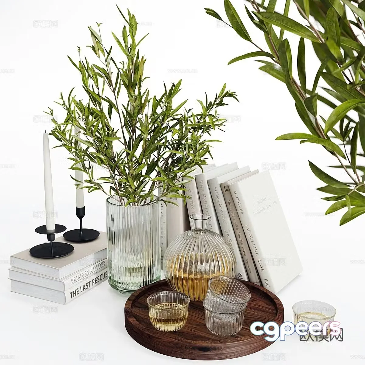 New Chinese style jewelry ornaments book vase 3d model