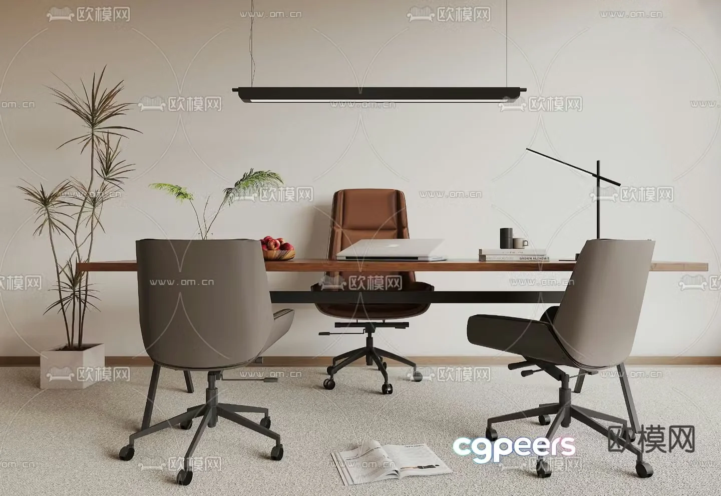 Office desk boss desk desk desk 3d model