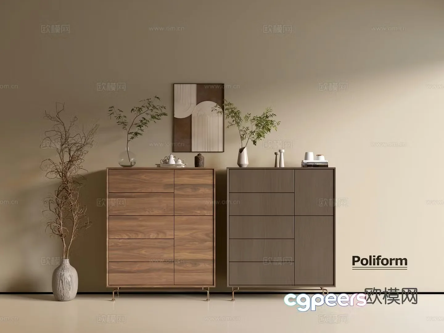 Modern wood grain cabinet ins wind minimalist wind cabinet whole cabinet sideboard balcony cabinet storage 3D model