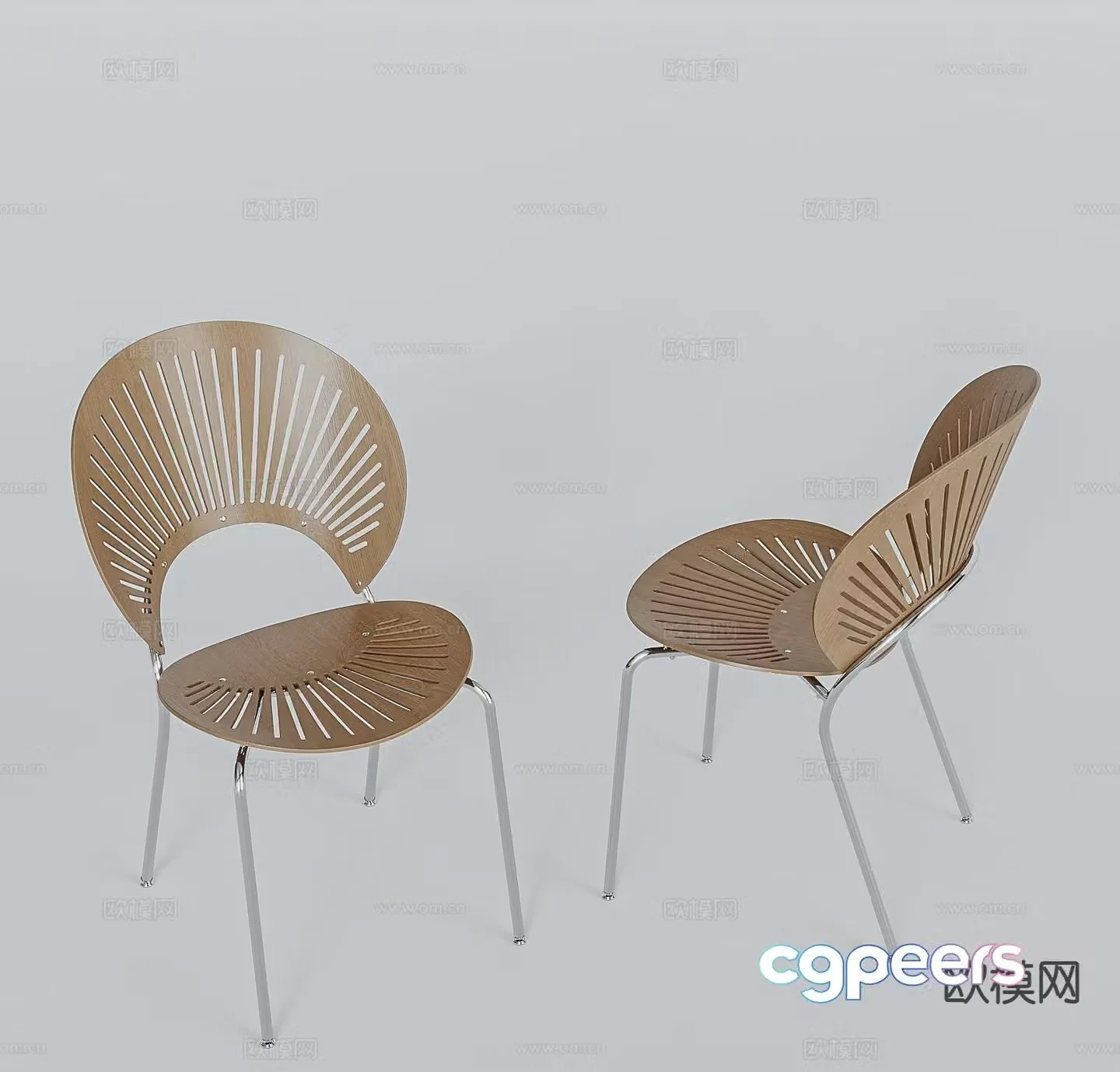 Nordic chair dining chair 3d model