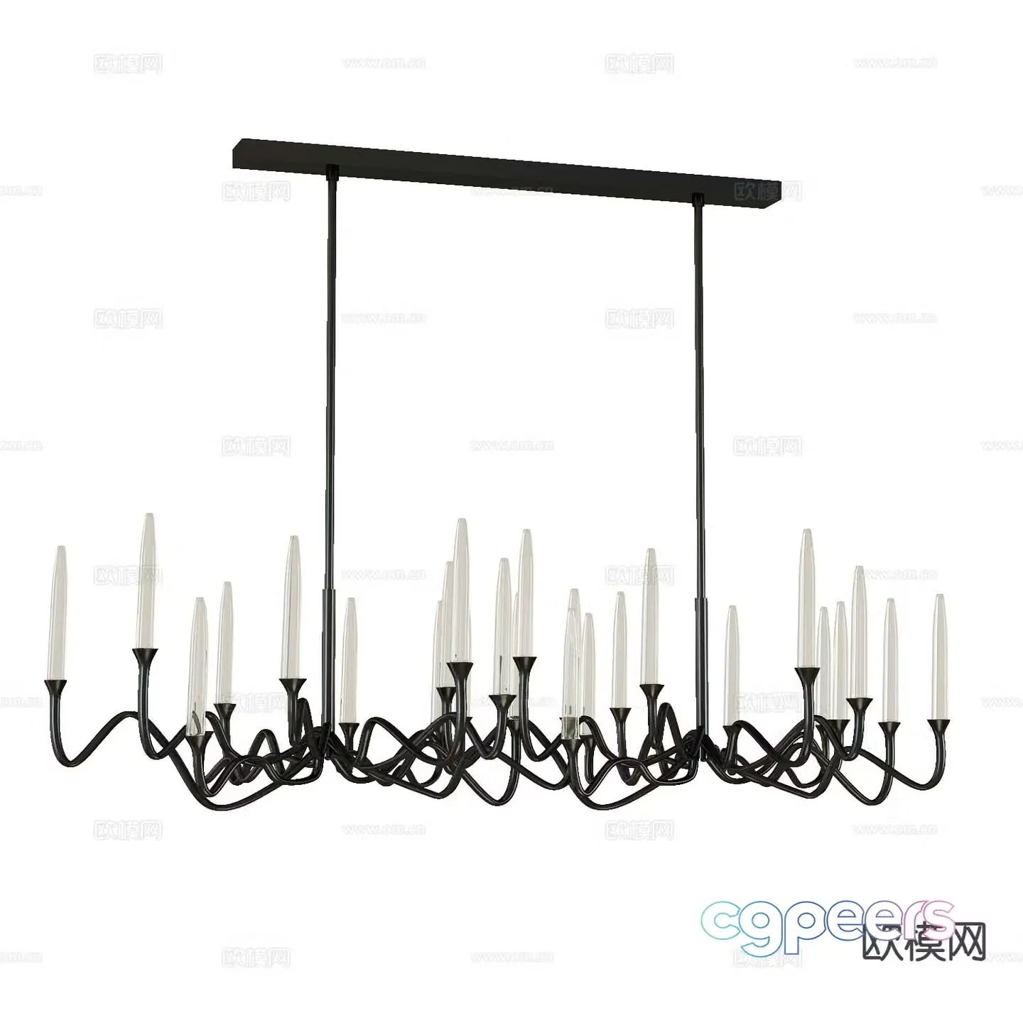 Modern candlestick chandelier 3d model