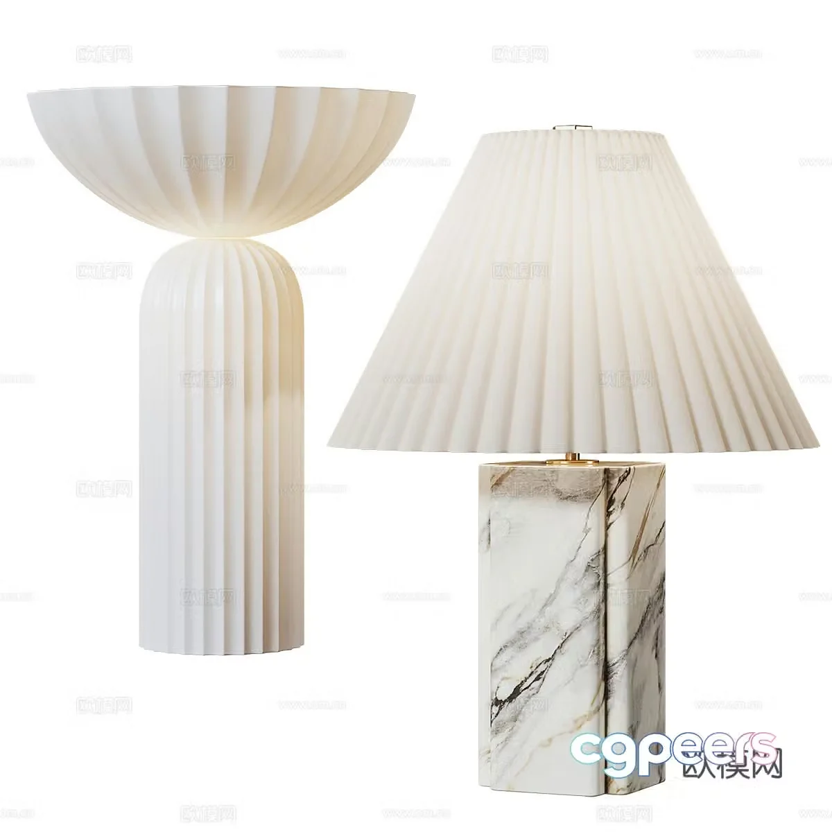 Modern Italian Cream Temperature Table Lamp 3D Model