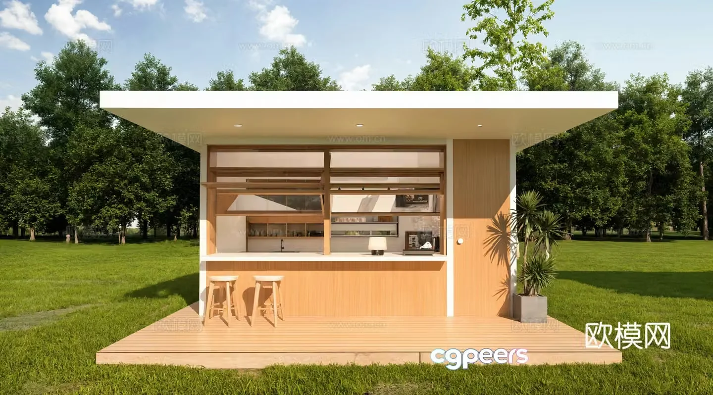 Modern milk tea shop dessert shop 3d model
