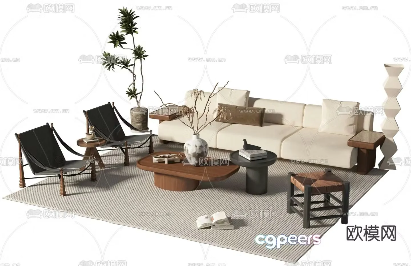 Medieval style modular sofa 3D model