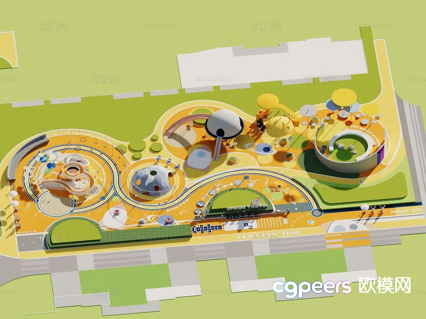 Children’s playground park landscape 3d model