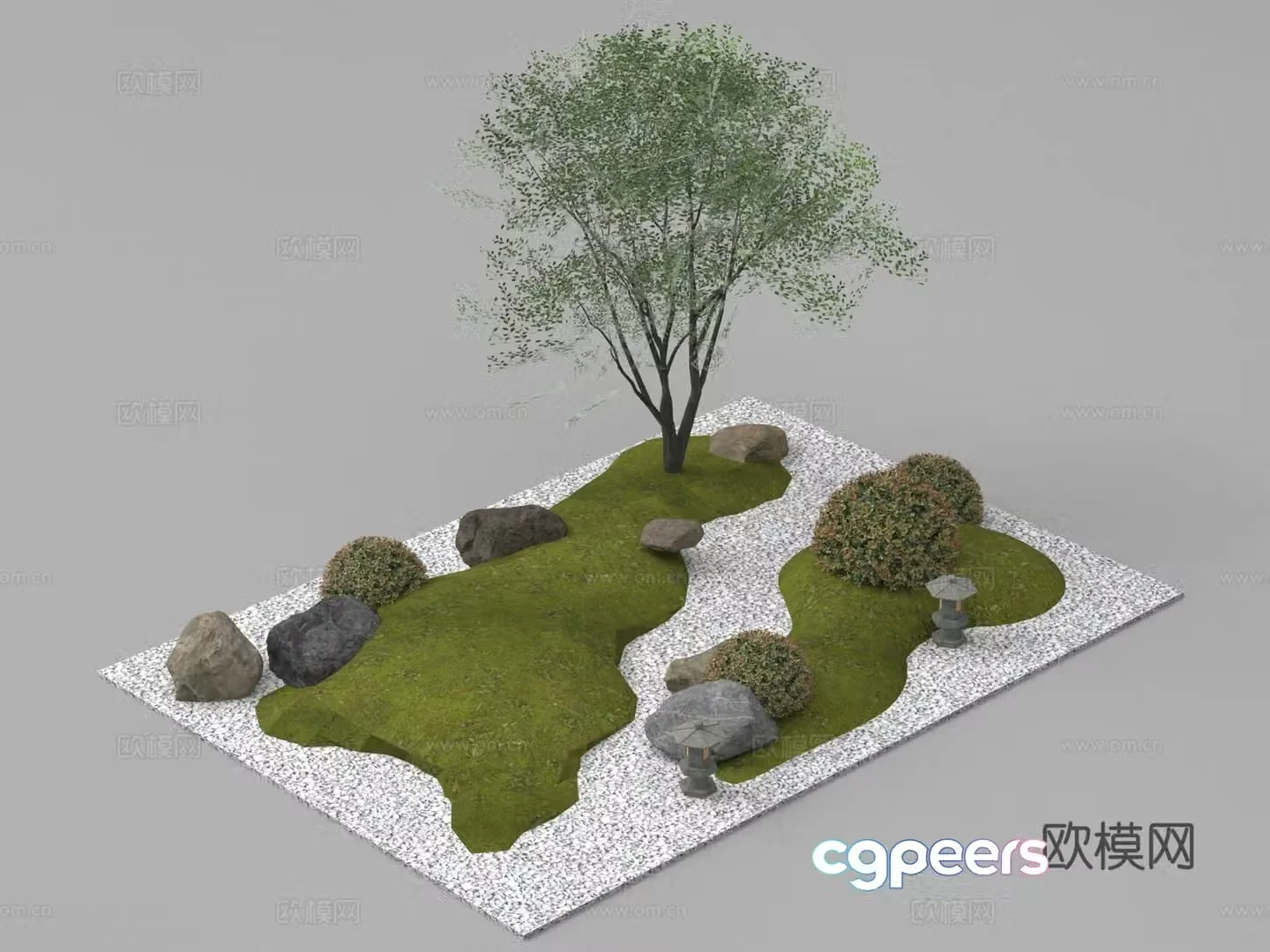 Landscape Garden Road Tingbu Micro-terrain 3D Model