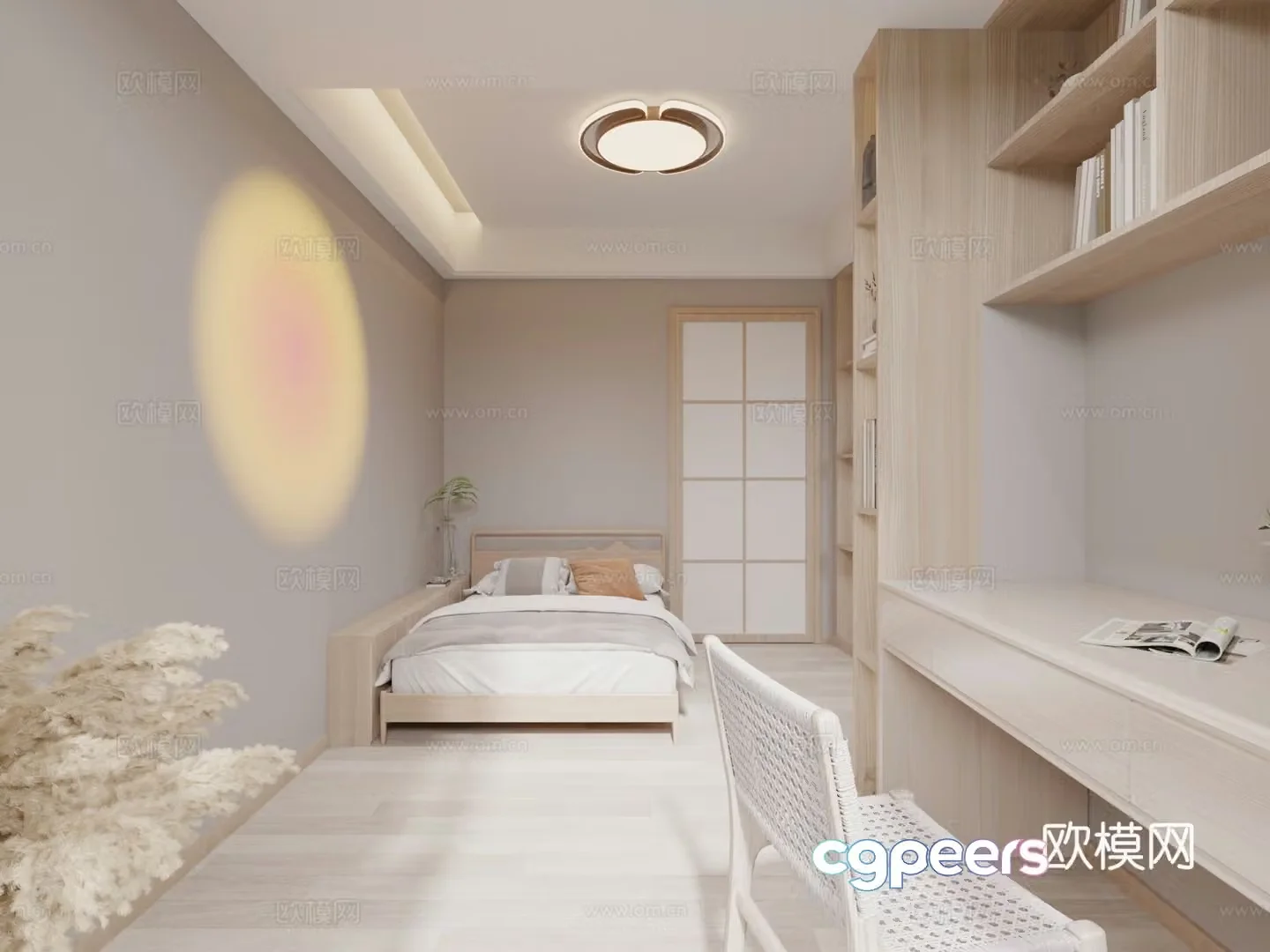 Wasabi Creamy Bedroom 3D Model