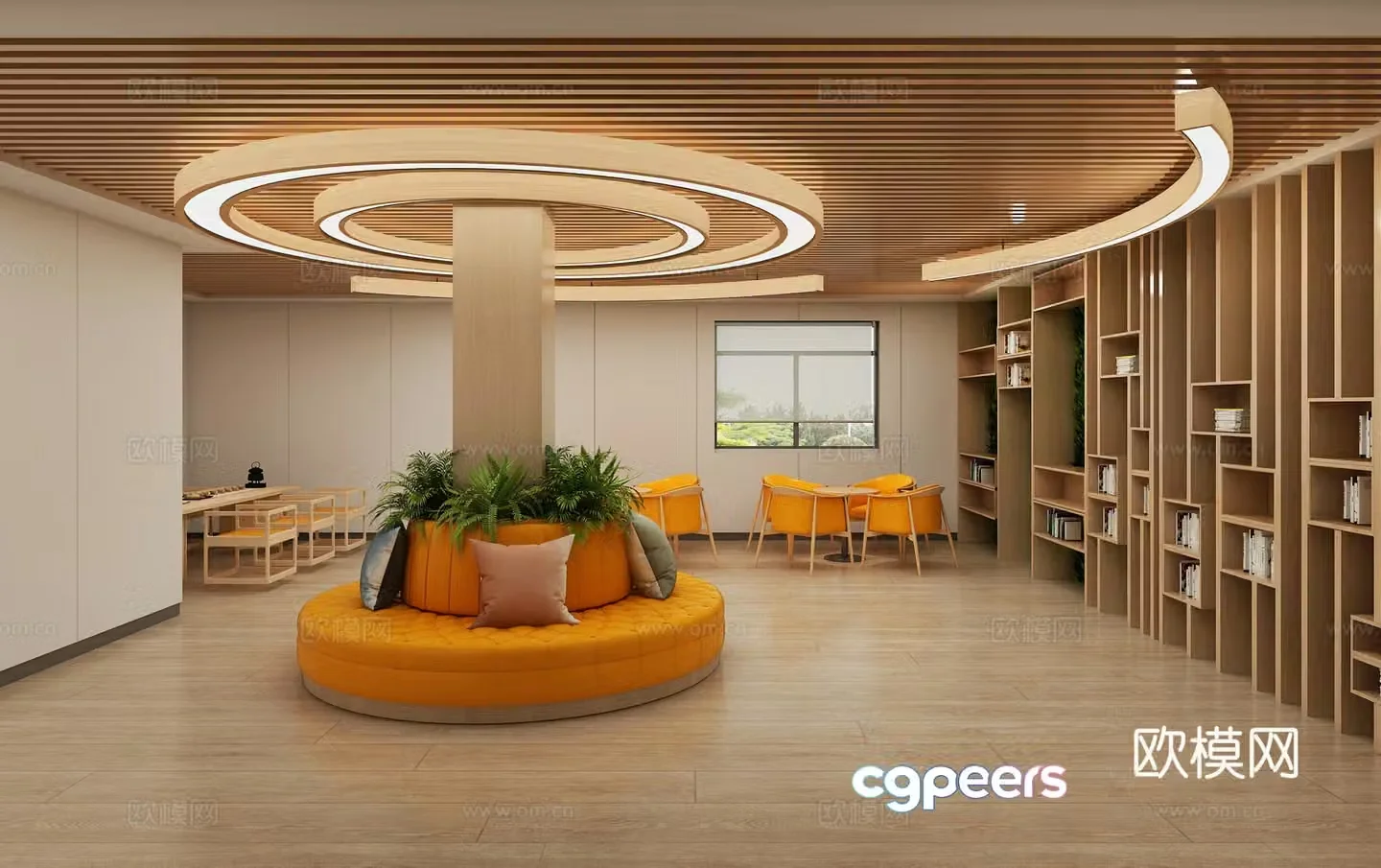 Modern tea room leisure area 3D model