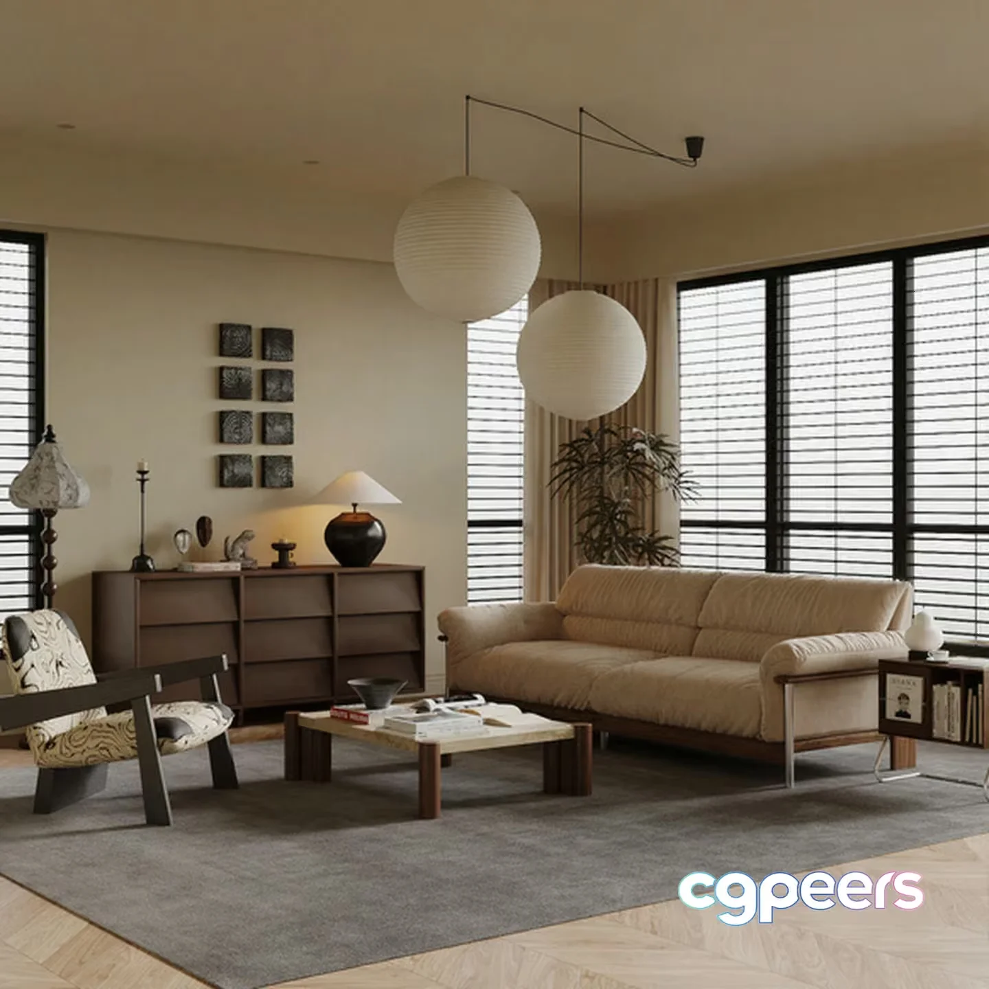 Modern Living Room 3D Model – 17906 – VRAY Render