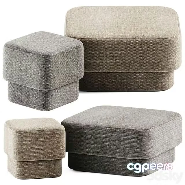 3ds Max Free – Kate Square Pouf by Domkapa