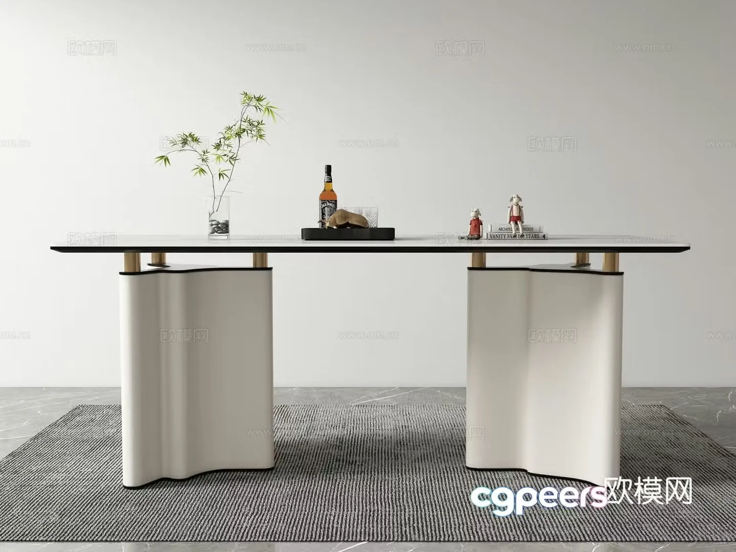 Modern dining table 3d model
