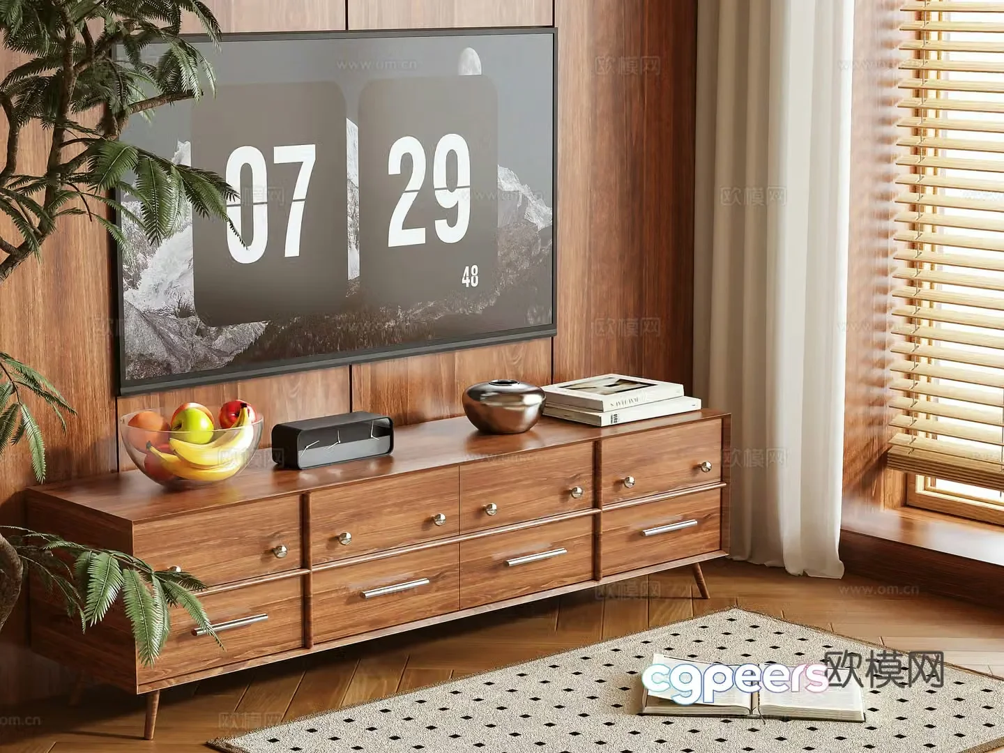 Medieval style TV cabinet 3D model