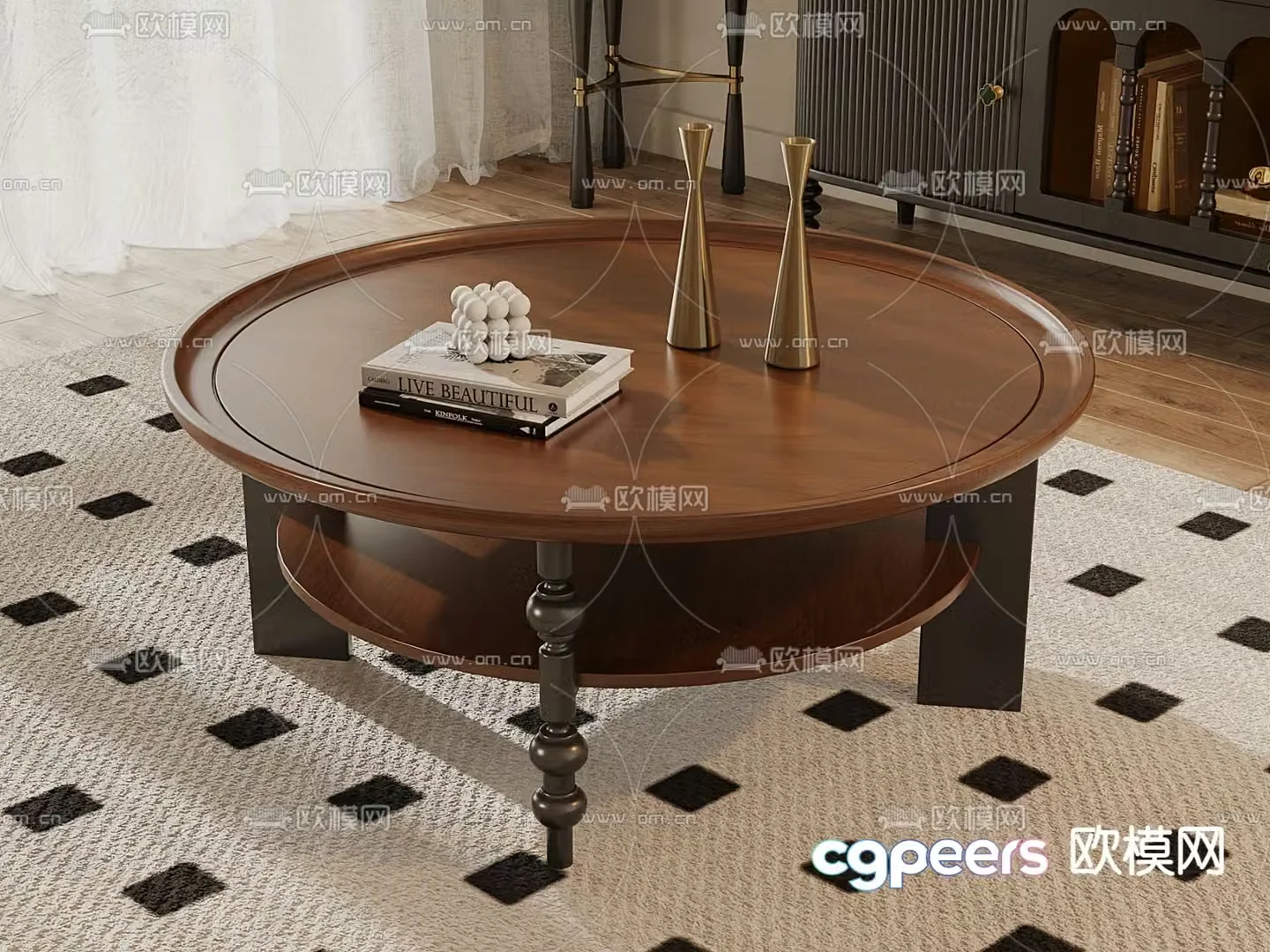 French coffee table Medieval style coffee table 3D model