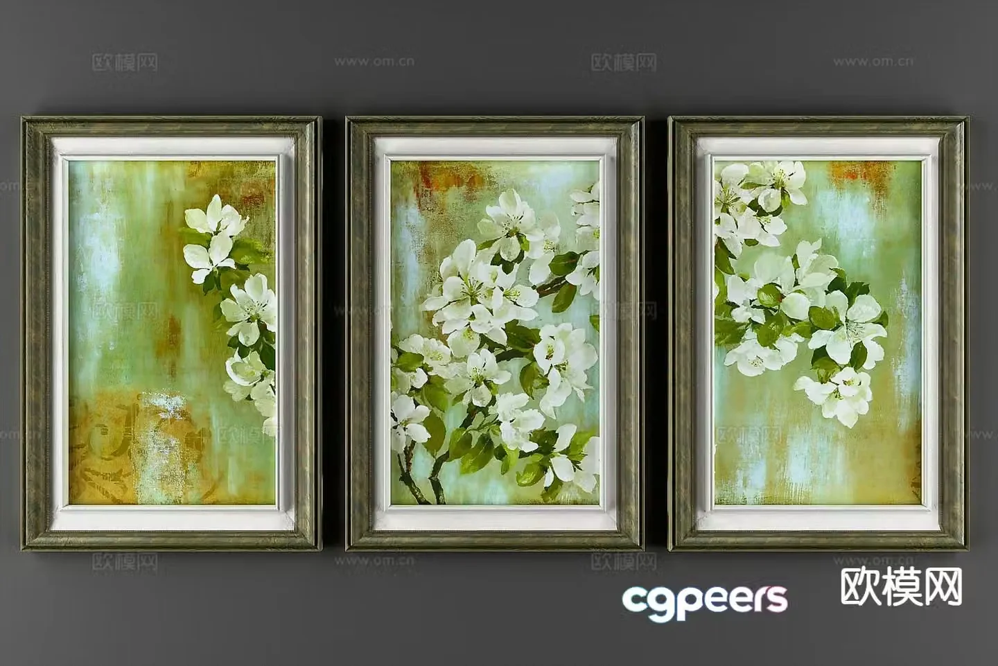 American decorative painting oil painting hanging painting 3d model