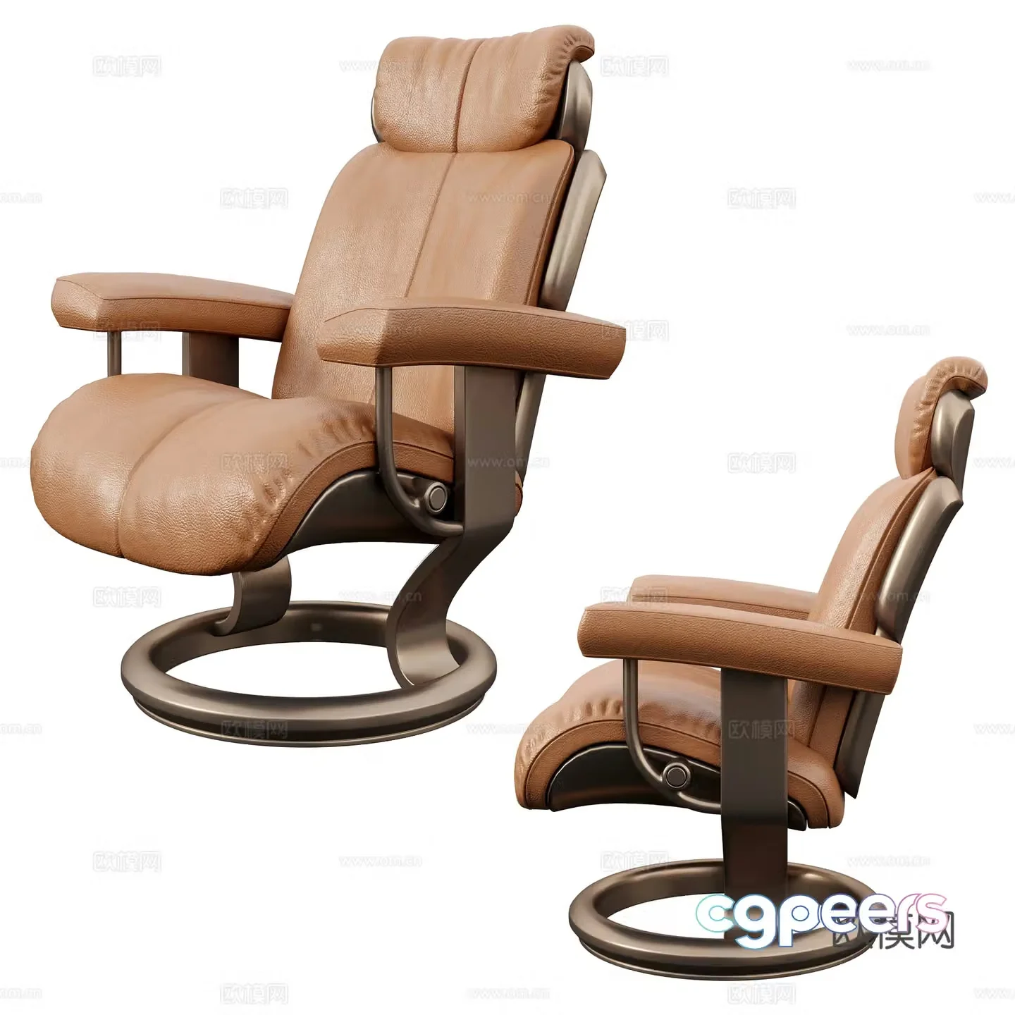 Modern single chair recliner 3d model